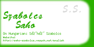 szabolcs saho business card